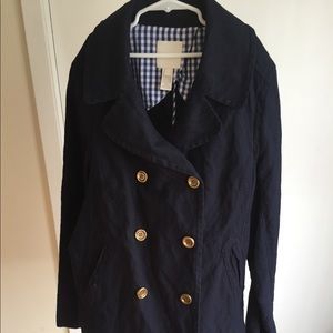 J Crew navy blue pea coat